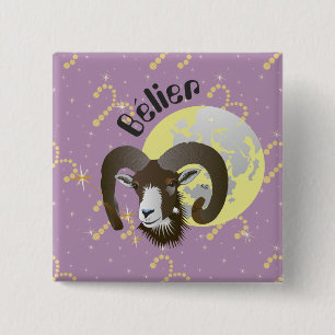 Chapa Cuadrada Bélier 21 mars au 20 avril Boutons - Badges