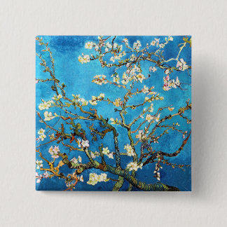 Chapa Cuadrada Bella Artes de Van Gogh, un árbol de almendras bri