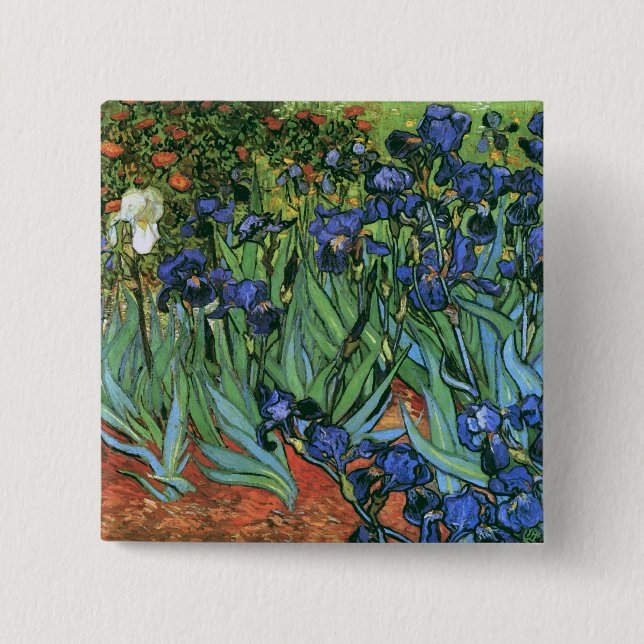 Chapa Cuadrada Bella Artes Van Gogh de Irises (F608) (Anverso)