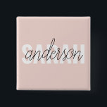 Chapa Cuadrada Belleza rosa pastel moderna Personalizada<br><div class="desc">Belleza rosa pastel moderna Personalizada</div>