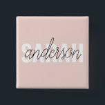 Chapa Cuadrada Belleza rosa pastel moderna Personalizada<br><div class="desc">Belleza rosa pastel moderna Personalizada</div>