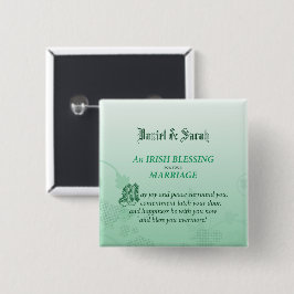 Chapa Cuadrada Bendición de Felicitación de Boda Irlandesa