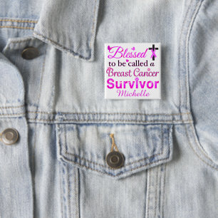 Chapa Cuadrada Bendita sobreviviente de cáncer de mama