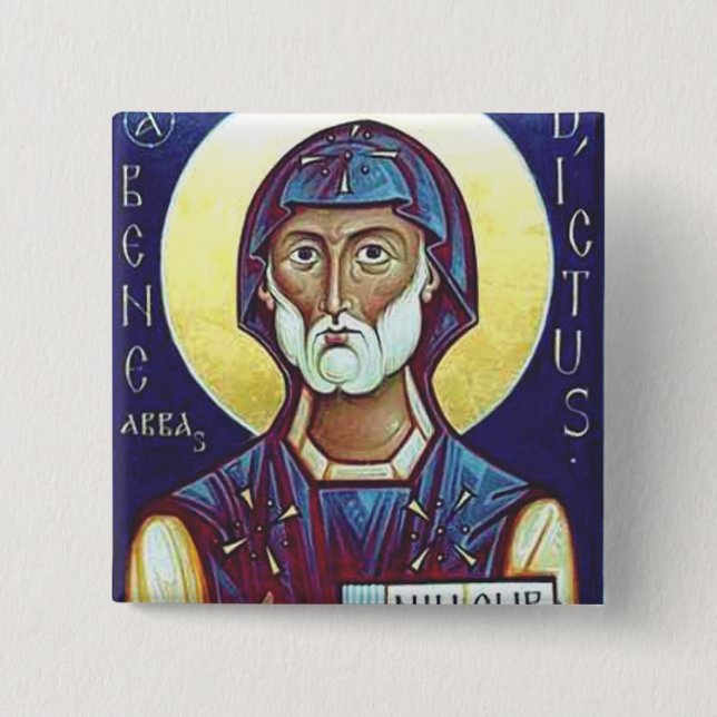 Chapa Cuadrada Benedicto de Nursia (Anverso)