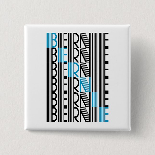 Chapa Cuadrada BERNIE sanders textual (Anverso)