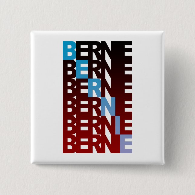 Chapa Cuadrada BERNIE sanders textualBern (Anverso)