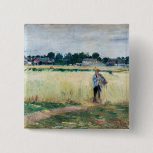Chapa Cuadrada Berthe Morisot - En el trigal en Gennevillier