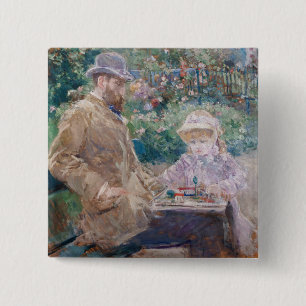 Chapa Cuadrada Berthe Morisot - Eugene Manet con su hija