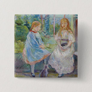 Chapa Cuadrada Berthe Morisot - Jóvenes muchachas en la ventana