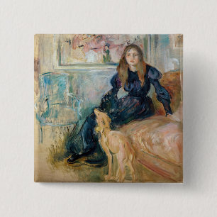Chapa Cuadrada Berthe Morisot - Julie y su galgo Laerte