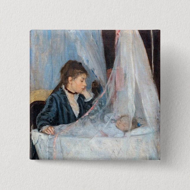 Chapa Cuadrada Berthe Morisot - La cuna (Anverso)
