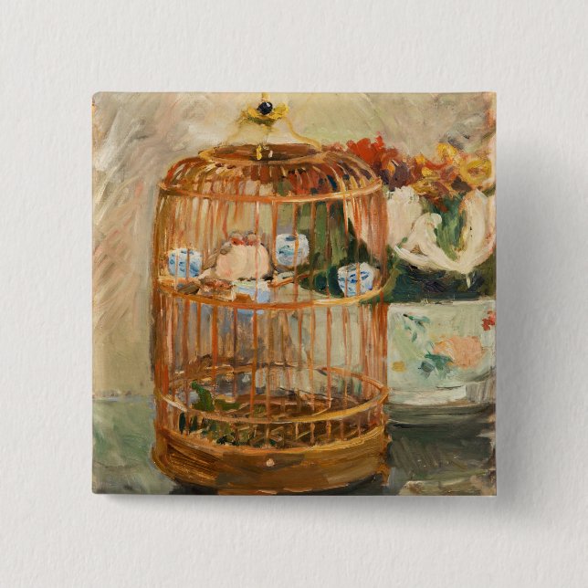 Chapa Cuadrada Berthe Morisot - La jaula (Anverso)