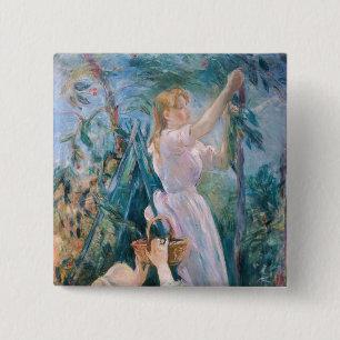 Chapa Cuadrada Berthe Morisot - La Recolectora de Cerezas