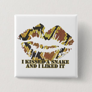 Chapa Cuadrada Besé una serpiente marrón y oro impreso