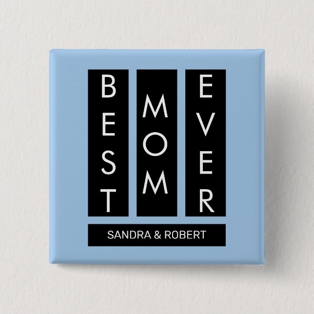 Chapa Cuadrada Best mom ever Custom kids names (Anverso)