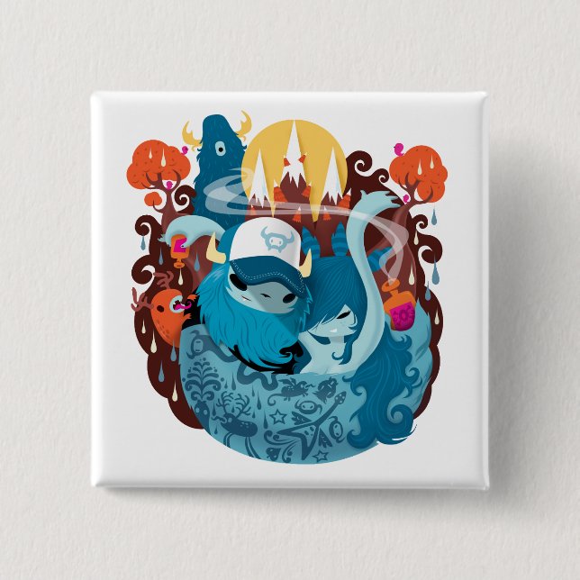 Chapa Cuadrada Bestia de madera (Anverso)