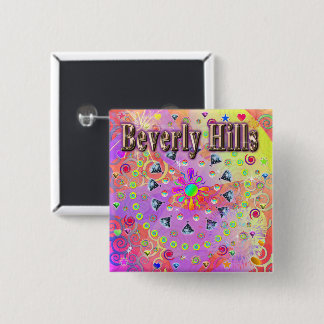 Chapa Cuadrada Beverly Hills Lucky Golden Button