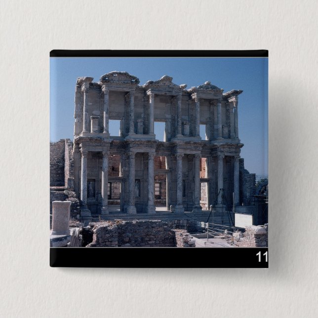 Chapa Cuadrada Biblioteca de Celsus, construida en el ANUNCIO 135 (Anverso)