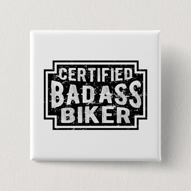 Chapa Cuadrada Bicicleta de Badass Certificada (Anverso)