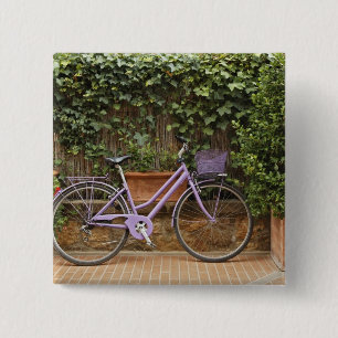 Chapa Cuadrada Bicicleta estacionada, Pienza, Italia, Toscana