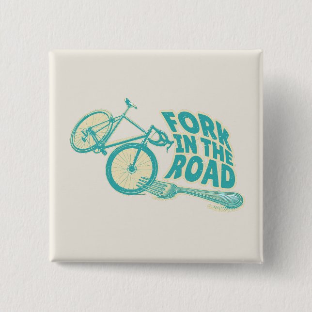 Chapa Cuadrada Bicicleta Fork in the road Funny (Anverso)