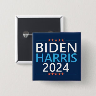 Chapa Cuadrada Biden Harris 2024 para Presidente Elección EEUU