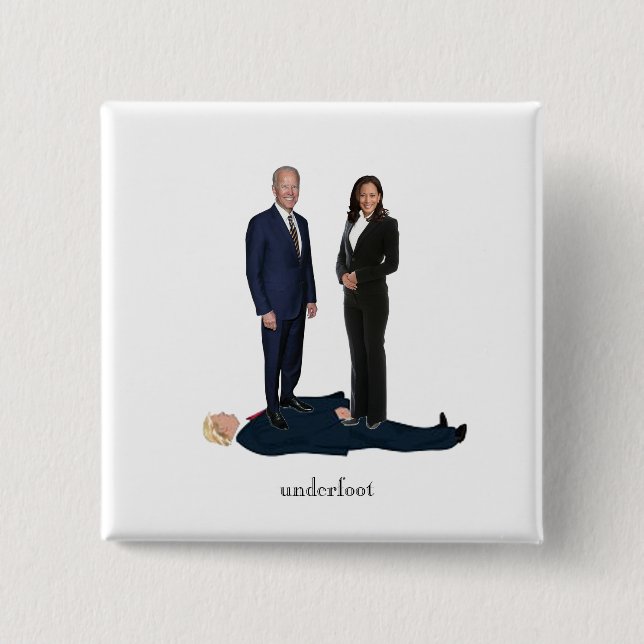 Chapa Cuadrada Biden / Harris con Trump Underground (Anverso)