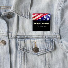 Chapa Cuadrada BIDEN HARRIS Para Una Plaza De La Unión Más Perfec