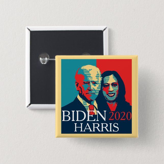 Chapa Cuadrada Biden y Harris (Anverso y reverso)