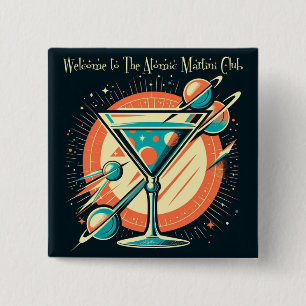 Chapa Cuadrada Bienvenido al Atomic Martini Club Space Age
