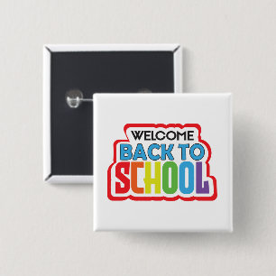 Chapa Cuadrada Bienvenido de vuelta a la escuela