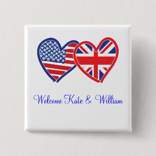 Chapa Cuadrada Bienvenido Kate y William/ Royal Boda