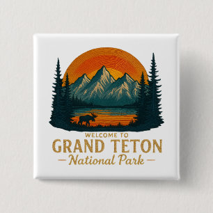 Chapa Cuadrada Bienvenidos al Embroidery Grand Teton National USA