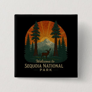 Chapa Cuadrada Bienvenidos al parque nacional Embroidery Sequoia