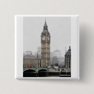 Chapa Cuadrada Big Ben London (acuarela)