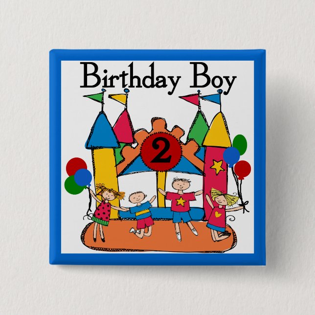 Chapa Cuadrada Big Bons Boy camisetas y regalos de cumpleaños (Anverso)