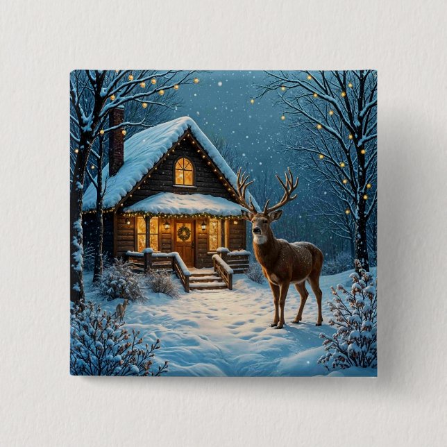 Chapa Cuadrada  Big Buck's Snowy Christmas Visit (Anverso)