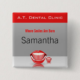 Chapa Cuadrada Big Mouth Dental Dentith Nombre Etiquetas Botones 
