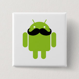 Chapa Cuadrada Bigote androide del icono del robot