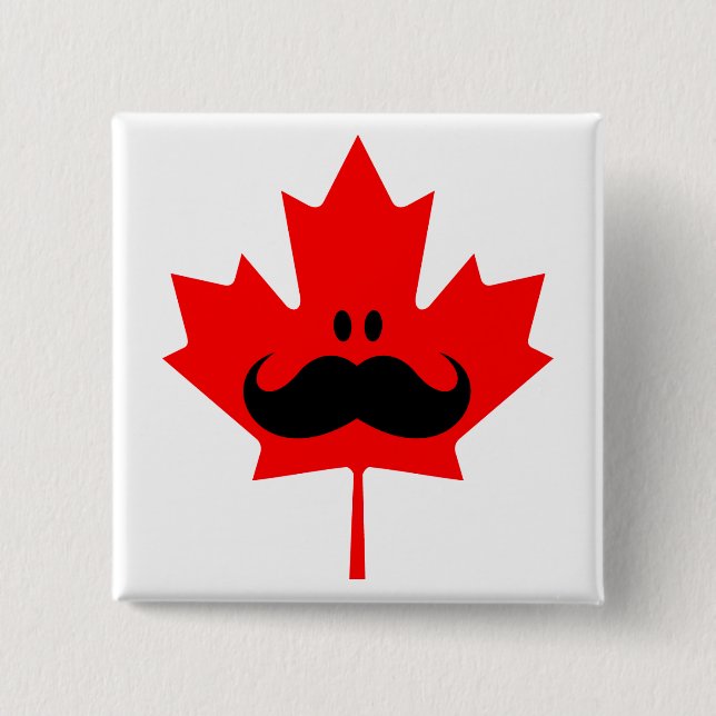 Chapa Cuadrada Bigote de Canadá - un bigote en arce rojo (Anverso)