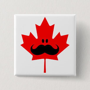 Chapa Cuadrada Bigote de Canadá - un bigote en arce rojo