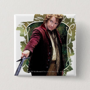 Chapa Cuadrada BILBO BAGGINS™ con espada