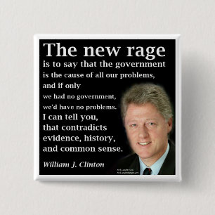 Chapa Cuadrada Bill Clinton Sin presupuesto del gobierno