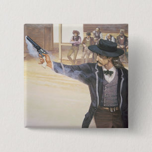 Chapa Cuadrada "Bill salvaje" Hickok (1837-76) demuestra su marca