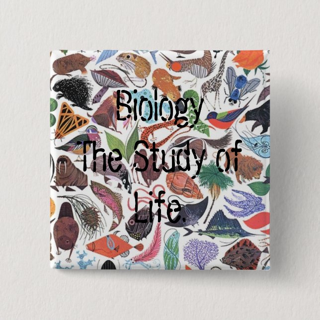 Chapa Cuadrada Biología, biología el estudio de la vida (Anverso)