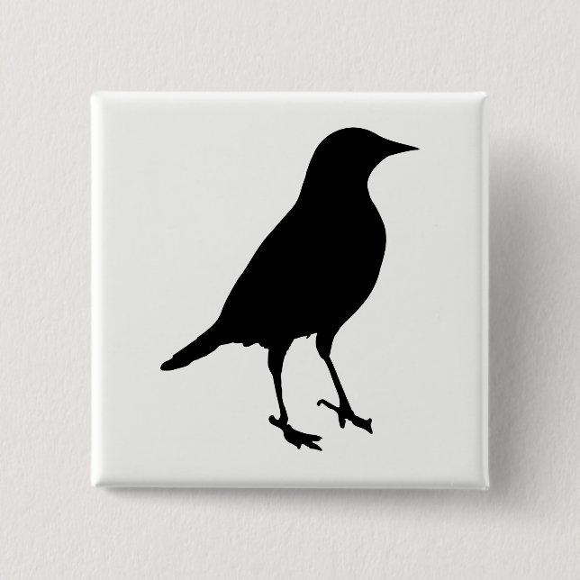 Chapa Cuadrada Bird Silhouette (Anverso)