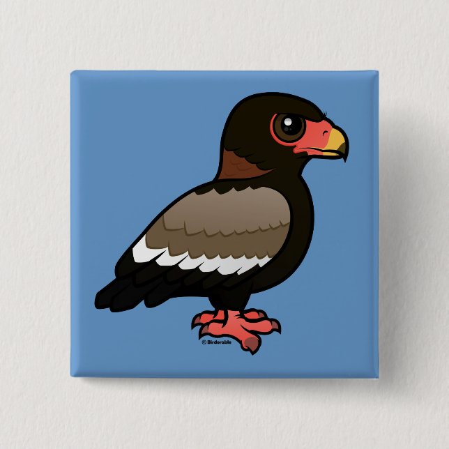 Chapa Cuadrada Birdorable Bateleur (Anverso)