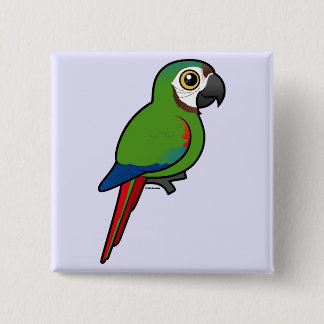 Chapa Cuadrada Birdorable Castaña-afrontó el Macaw