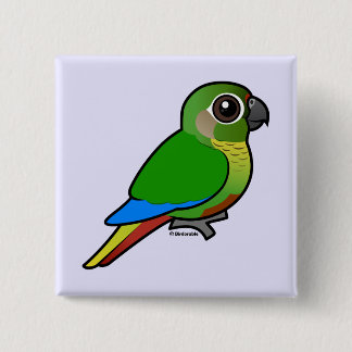 Chapa Cuadrada Birdorable Marrón-hinchó el Parakeet