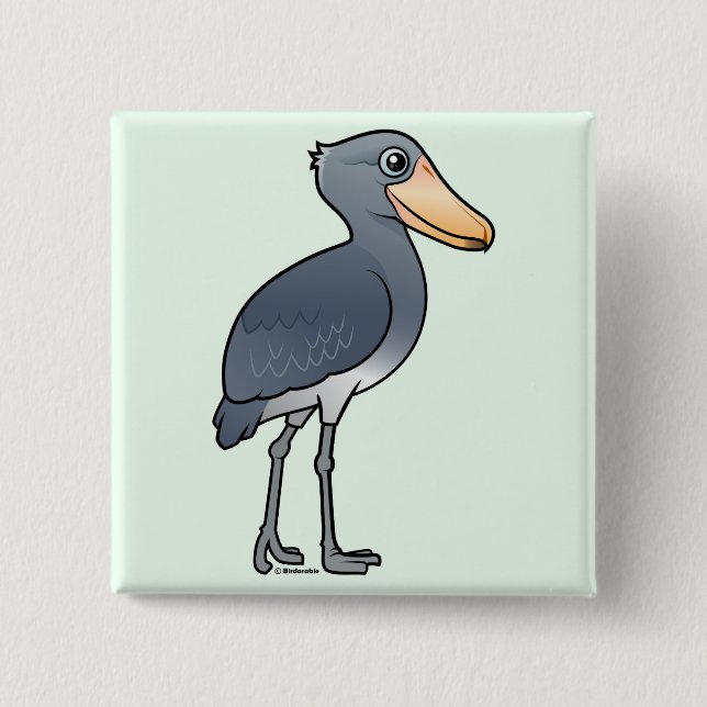 Chapa Cuadrada Birdorable Shoebill (Anverso)